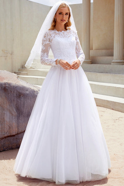 Robe Dentelle Classique Tulle Élégant - gallery 3