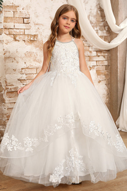 Robe Dentelle Nuptiale Tulle Enfant - gallery 7