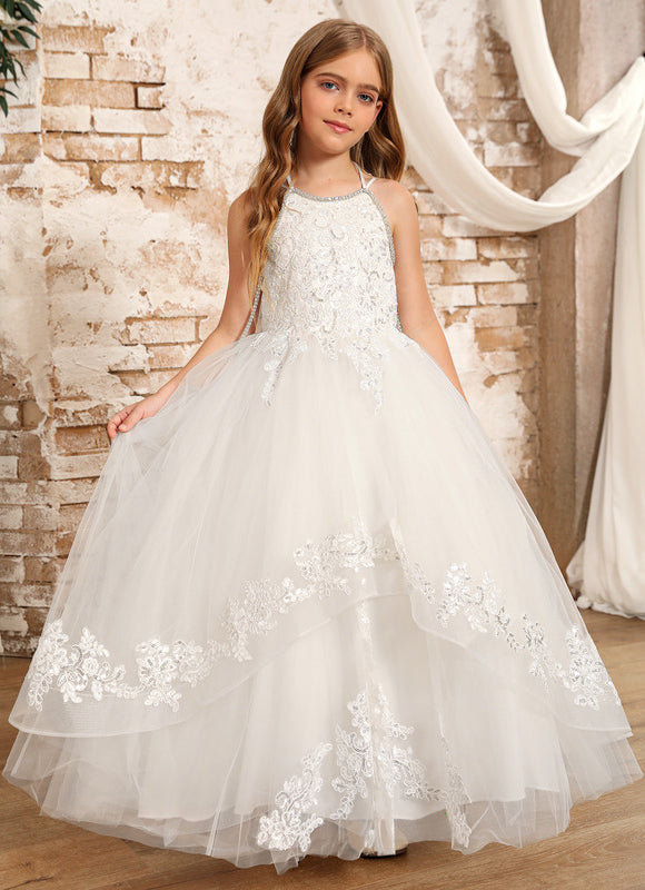 Robe Dentelle Nuptiale Tulle Enfant - gallery 7