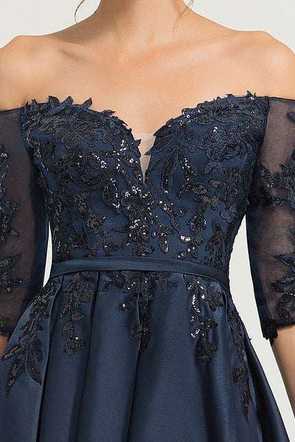 Robe De Soirée Bleu Roi Dentelle - gallery 9