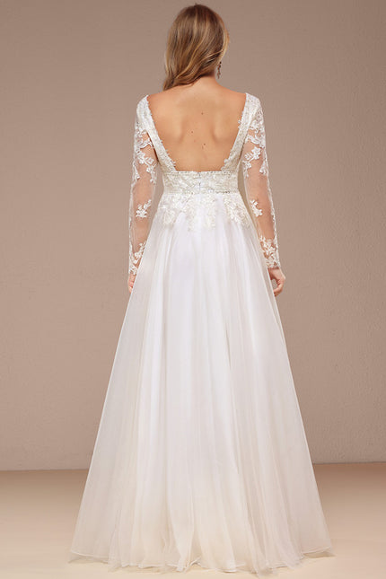 Robe Dentelle Éthérée Perlée - gallery 7