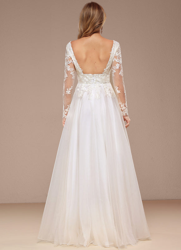 Robe Dentelle Éthérée Perlée - gallery 7