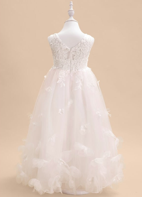 Robe Dentelle Tulle Floral Rose - gallery 4