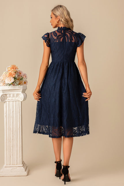 Robe Dentelle Dentelle Marine Élégante - gallery 1