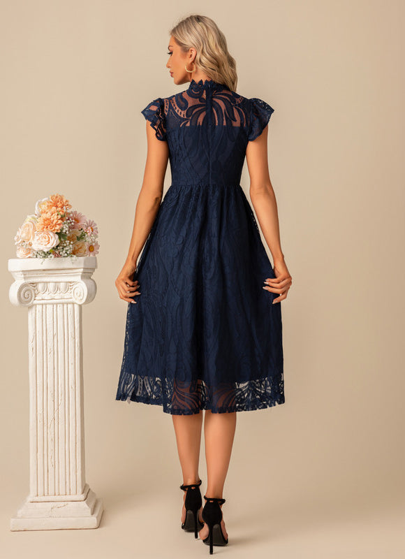 Robe Dentelle Dentelle Marine Élégante - gallery 1