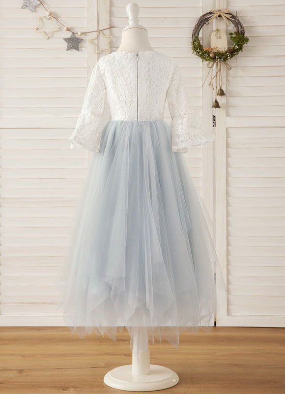 Robe Blanche Manche Longue Dentelle - gallery 1