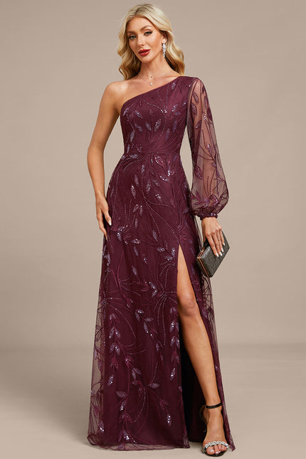 Robe Dentelle Bordeaux Pailletée - gallery 6