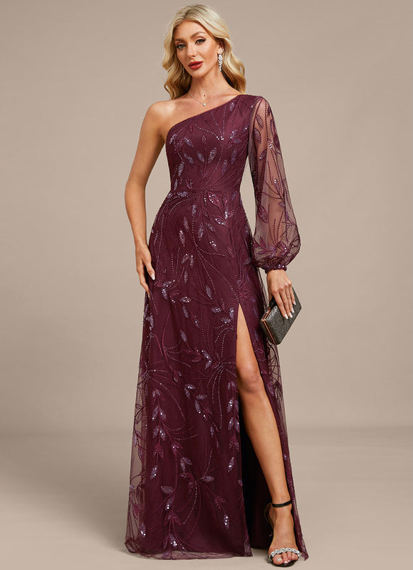 Robe Dentelle Bordeaux Pailletée - gallery 6