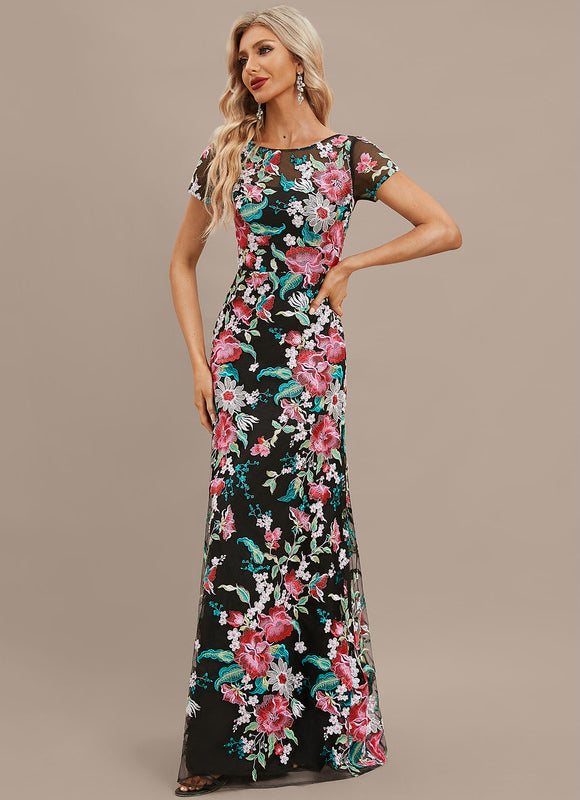 Robe Dentelle Satin Noir Floral - gallery 6