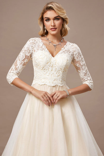 Robe De Mariee Dentelle Manche 3 4 - gallery 4