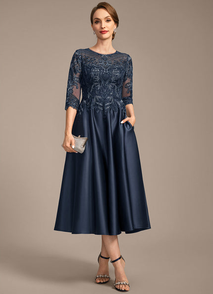 Robe Dentelle Mère Satinée Chic