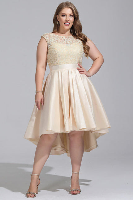 Robe Dentelle Satinée Dorée - gallery 6