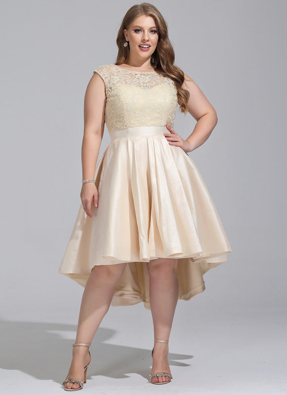 Robe Dentelle Satinée Dorée - gallery 6