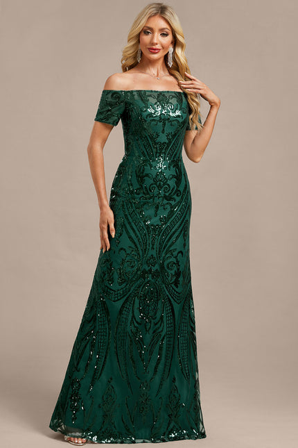 Robe Dentelle Émeraude Scintillante - gallery 5
