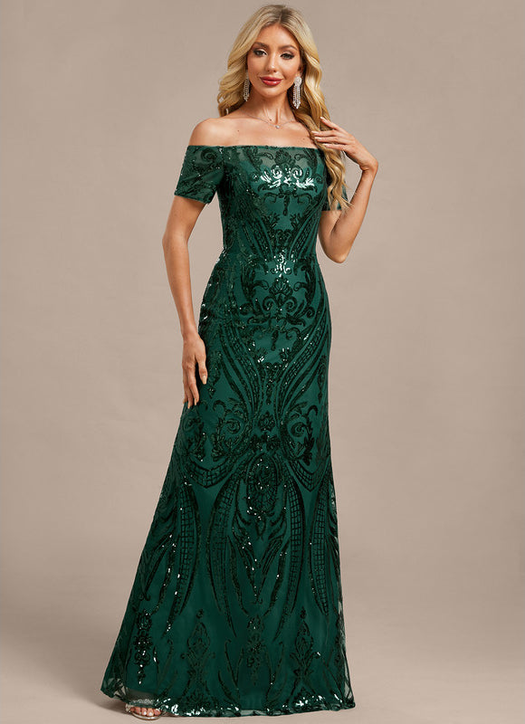 Robe Dentelle Émeraude Scintillante - gallery 5