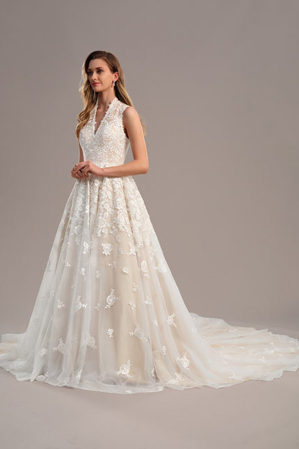 Robe Dentelle Nuptiale Brodée - gallery 3