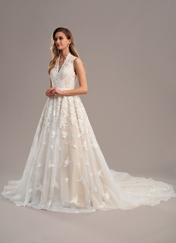 Robe Dentelle Nuptiale Brodée - gallery 3