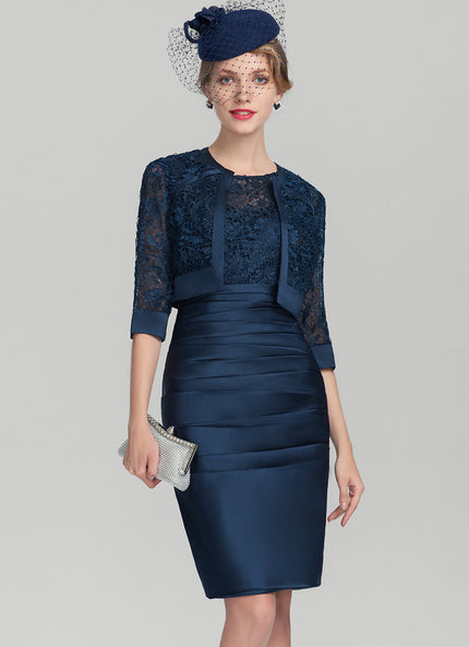 Robe Dentelle Chic Marine