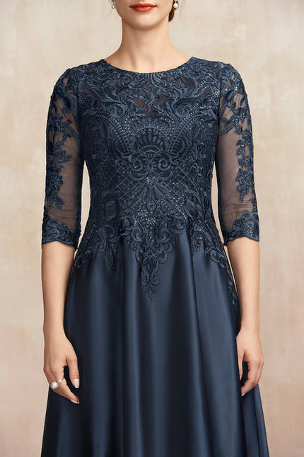 Robe De Soirée Col Bateau Dentelle - gallery 6