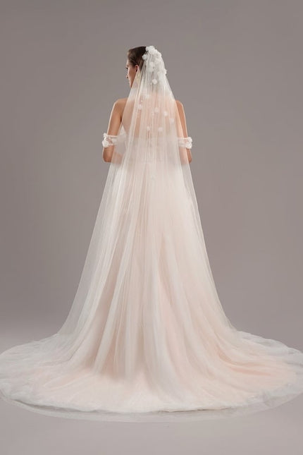 Robe Dentelle Nuptiale Florale Satinée - gallery 7
