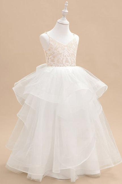 Robe Dentelle Tulle Volants - gallery 1