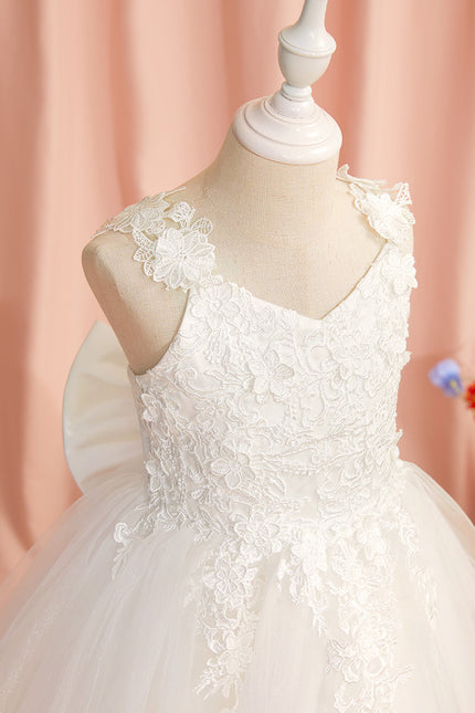 Robe Dentelle Enfant Tulle Floral - gallery 8