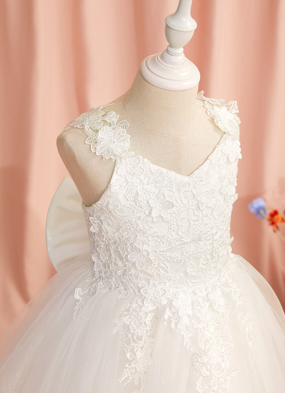Robe Dentelle Enfant Tulle Floral - gallery 8