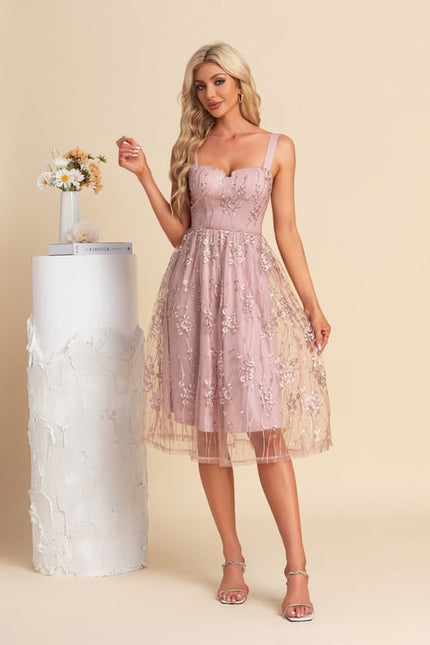 Robe Dentelle Rose Poudrée Mariage - gallery 3