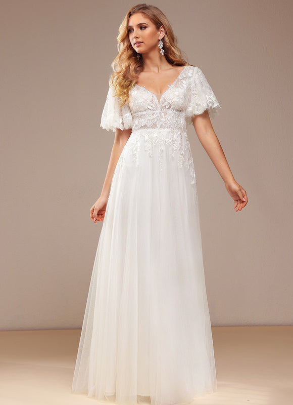 Robe Dentelle Éthérée Perlée - gallery 3