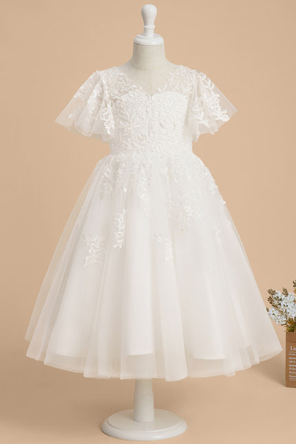 Robe De Baptême Fille En Dentelle - gallery 1