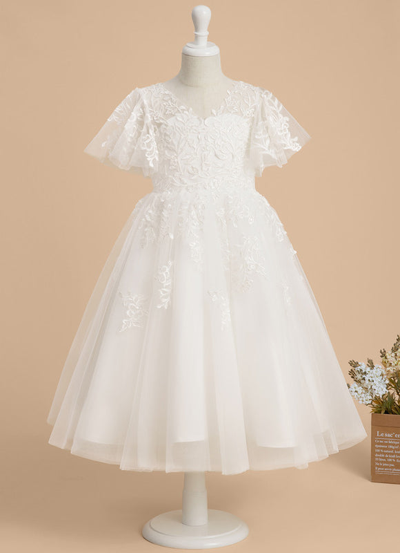 Robe De Baptême Fille En Dentelle - gallery 1