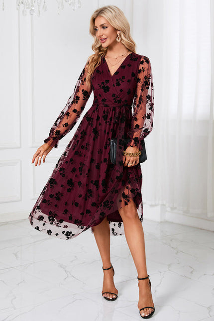 Robe Dentelle Tulle Floral Élégante - gallery 7