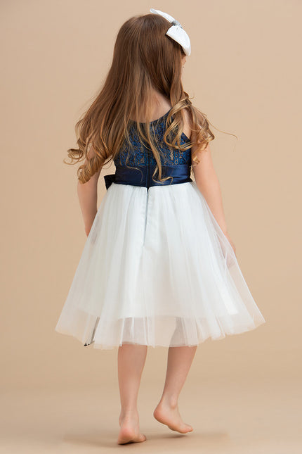 Robe Dentelle Enfant Marine - gallery 2