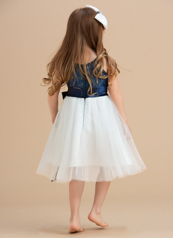 Robe Dentelle Enfant Marine - gallery 2