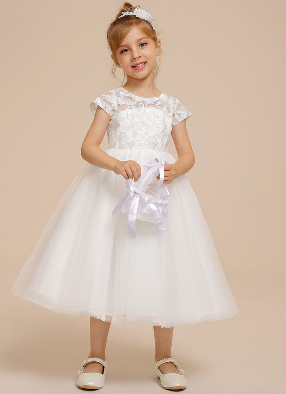 Robe Dentelle Tulle Blanc Festif