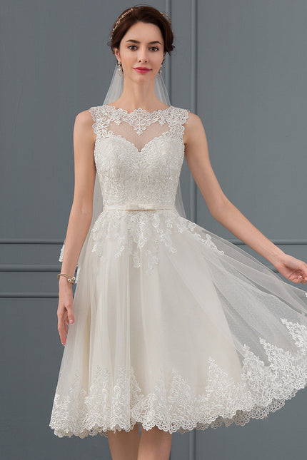 Robe Dentelle Satinée Éclairée - gallery 5