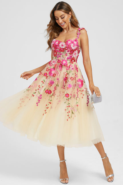 Robe Dentelle Florale Éclatante - gallery 2