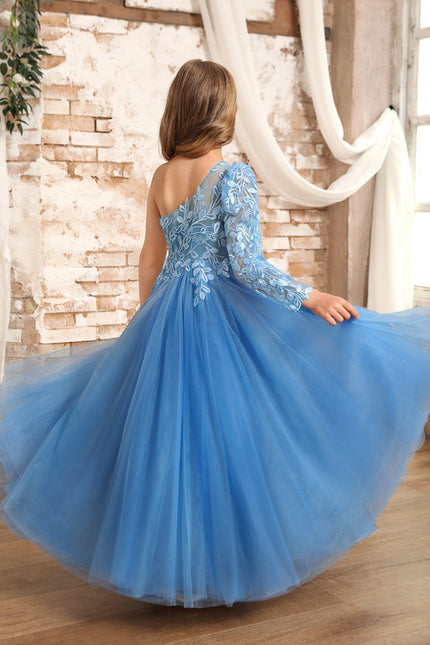 Robe Dentelle Bleue Florale - gallery 6