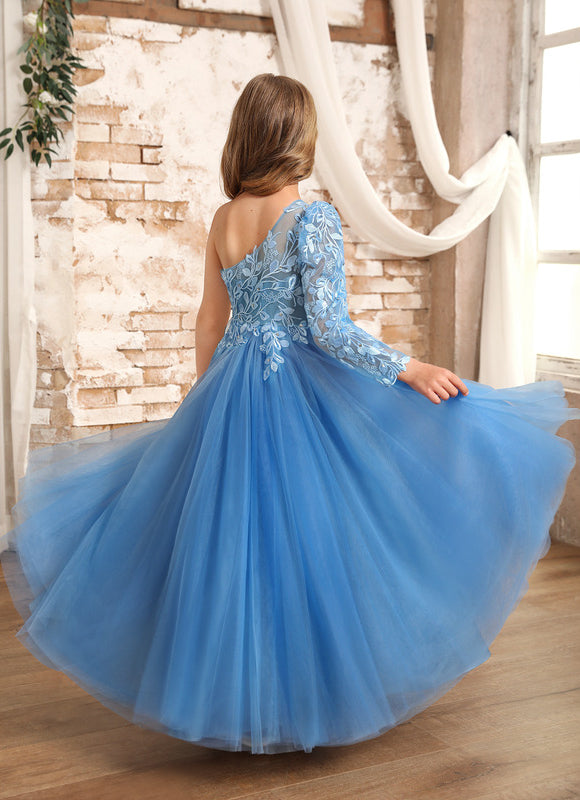 Robe Dentelle Bleue Florale - gallery 6