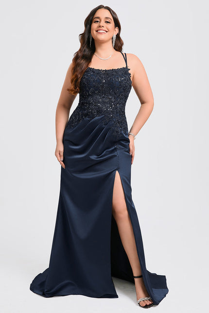 Robe Dentelle Satin Drapé - gallery 9