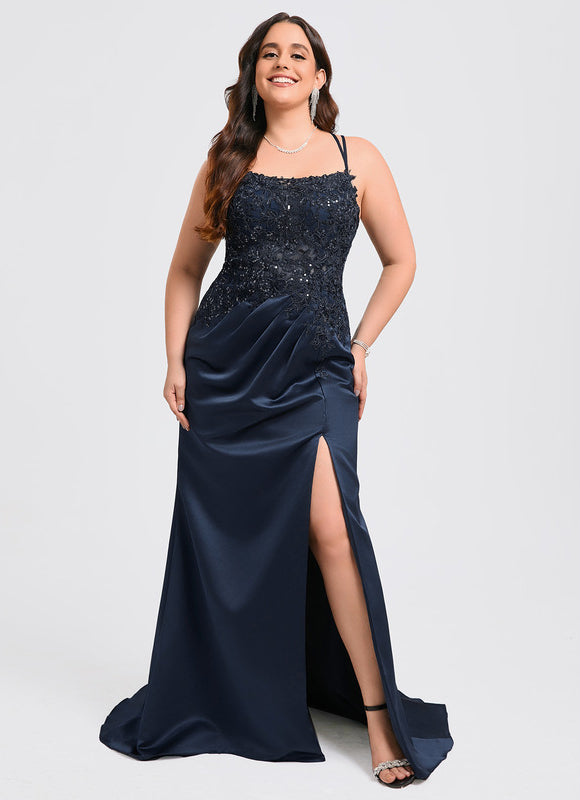 Robe Dentelle Satin Drapé - gallery 9