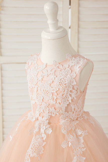 Robe Demoiselle D'Honneur Dentelle Rose - gallery 4