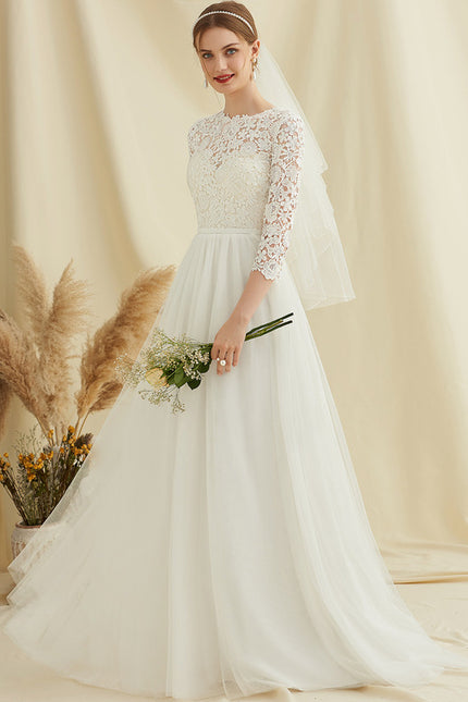 Robe Dentelle En Tulle Fluide - gallery 5