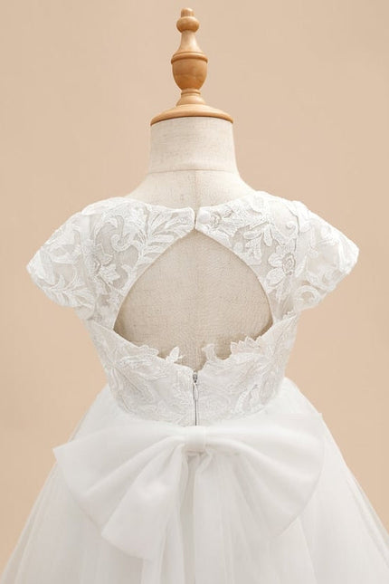 Robe Dentelle Tulle Blanc Festif - gallery 9