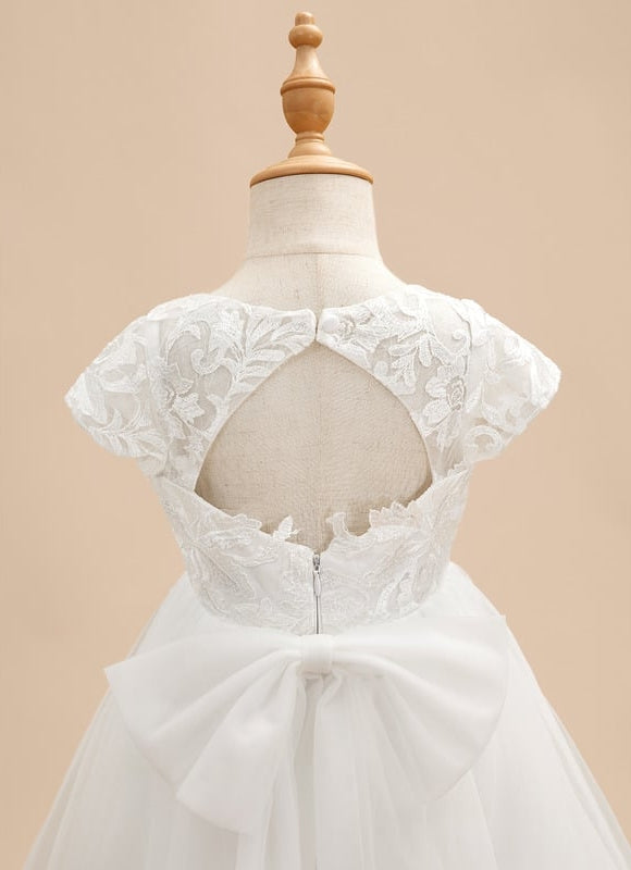 Robe Dentelle Tulle Blanc Festif - gallery 9