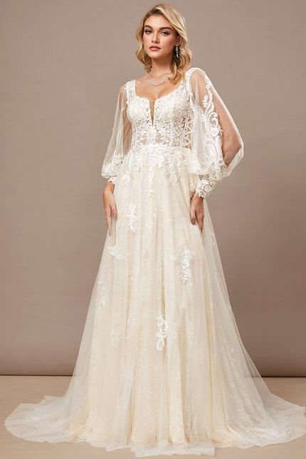 Robe Mariee Dentelle Manche Courte - gallery 4