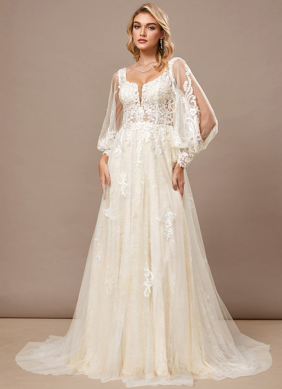 Robe Mariee Dentelle Manche Courte - gallery 4