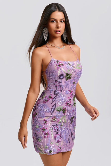 Robe Moulante Courte Dentelle - gallery 1