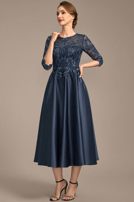 Robe Dentelle Mère Satinée Chic - gallery 4