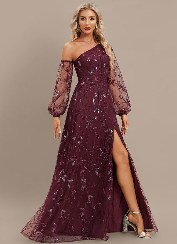 Robe Dentelle Bordeaux Pailletée - gallery 4